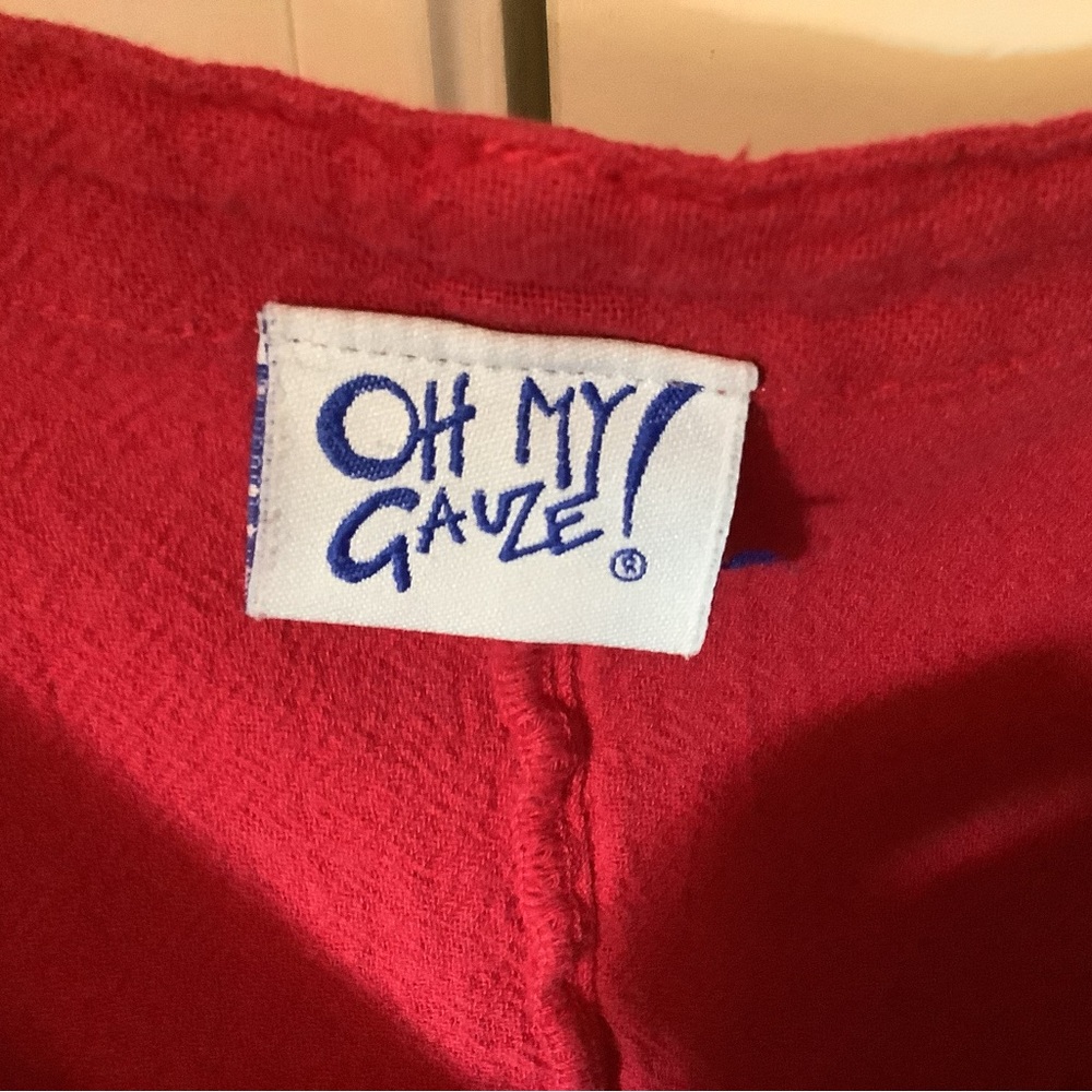Oh My Gauze red cotton tunic size 1 - Picture 2 of 5
